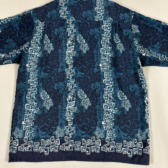 Extreme Gear Island Tropics Short Sleeve Hawaiian Blue & White Shirt size L - Picture 8 of 11